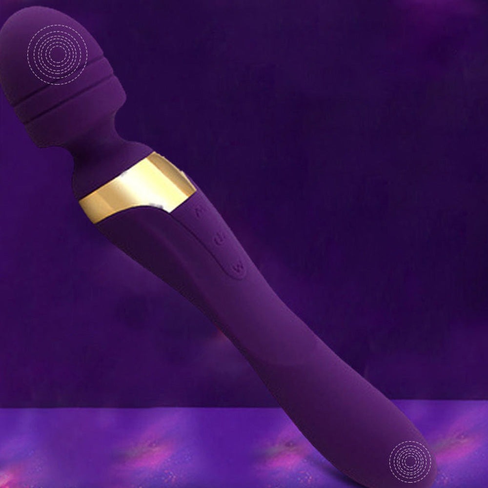 Double Head Magic Wand Rechargeable with Vibrating Dildos – product view 3