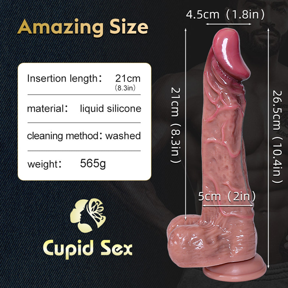 Top 10.4 Inch Allovers Thrusting Dildo Super Realistic Texture Plus Thick Dildo – product view 7