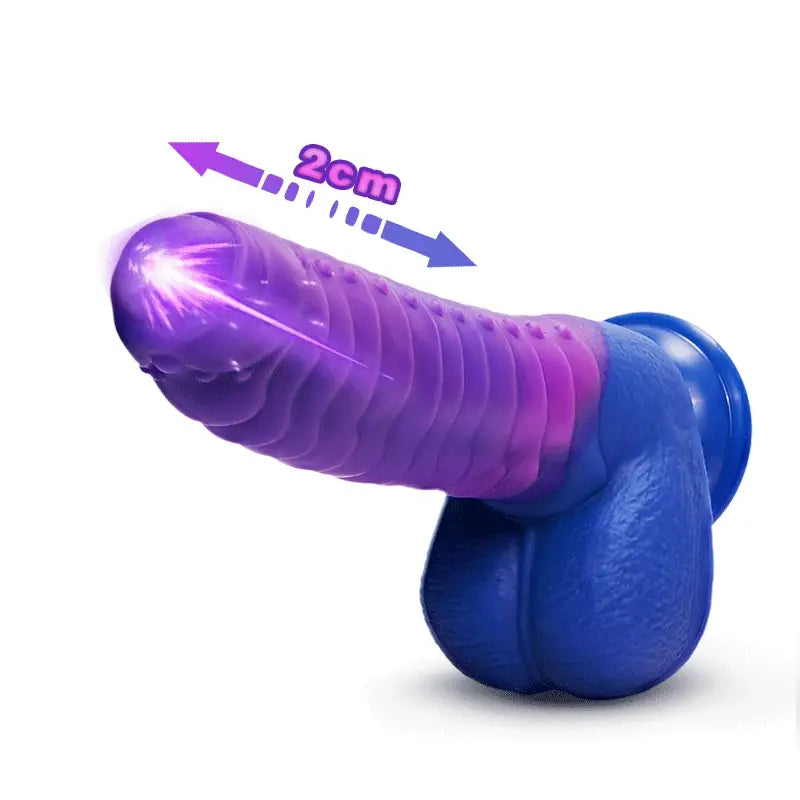 3 Thrusting 5 Vibrating Dildo Heated Colour-Changing Dildo – product view 3