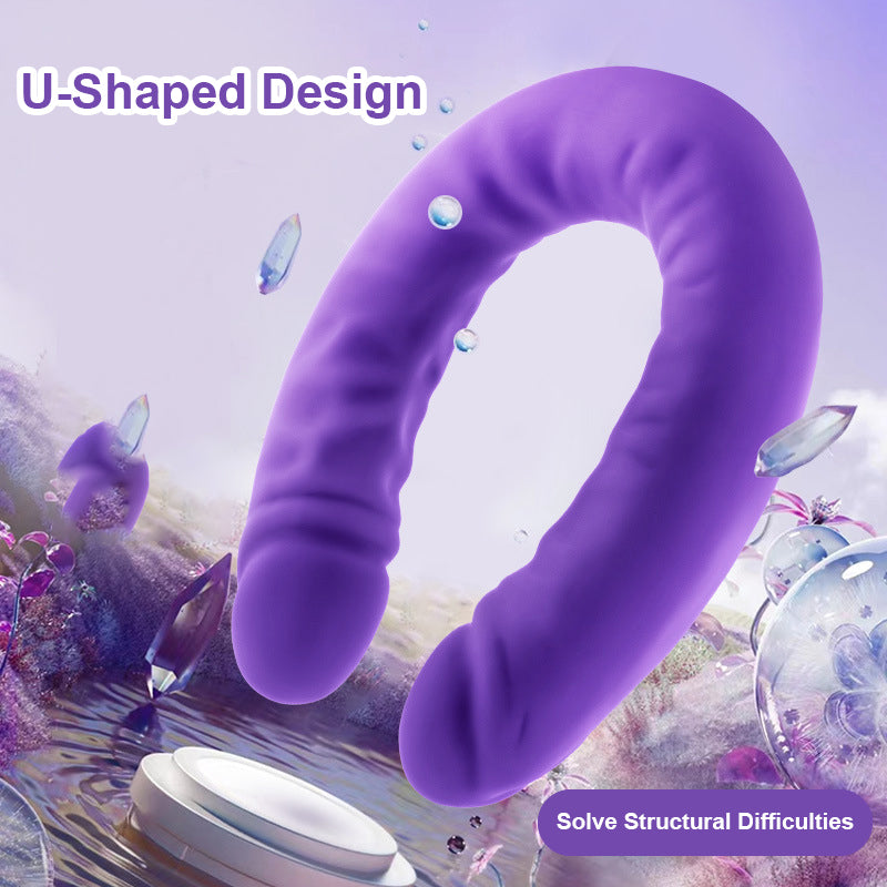 18 Inch Double Ended Dildo & Slim Silicone Purple Dildo – product view 3