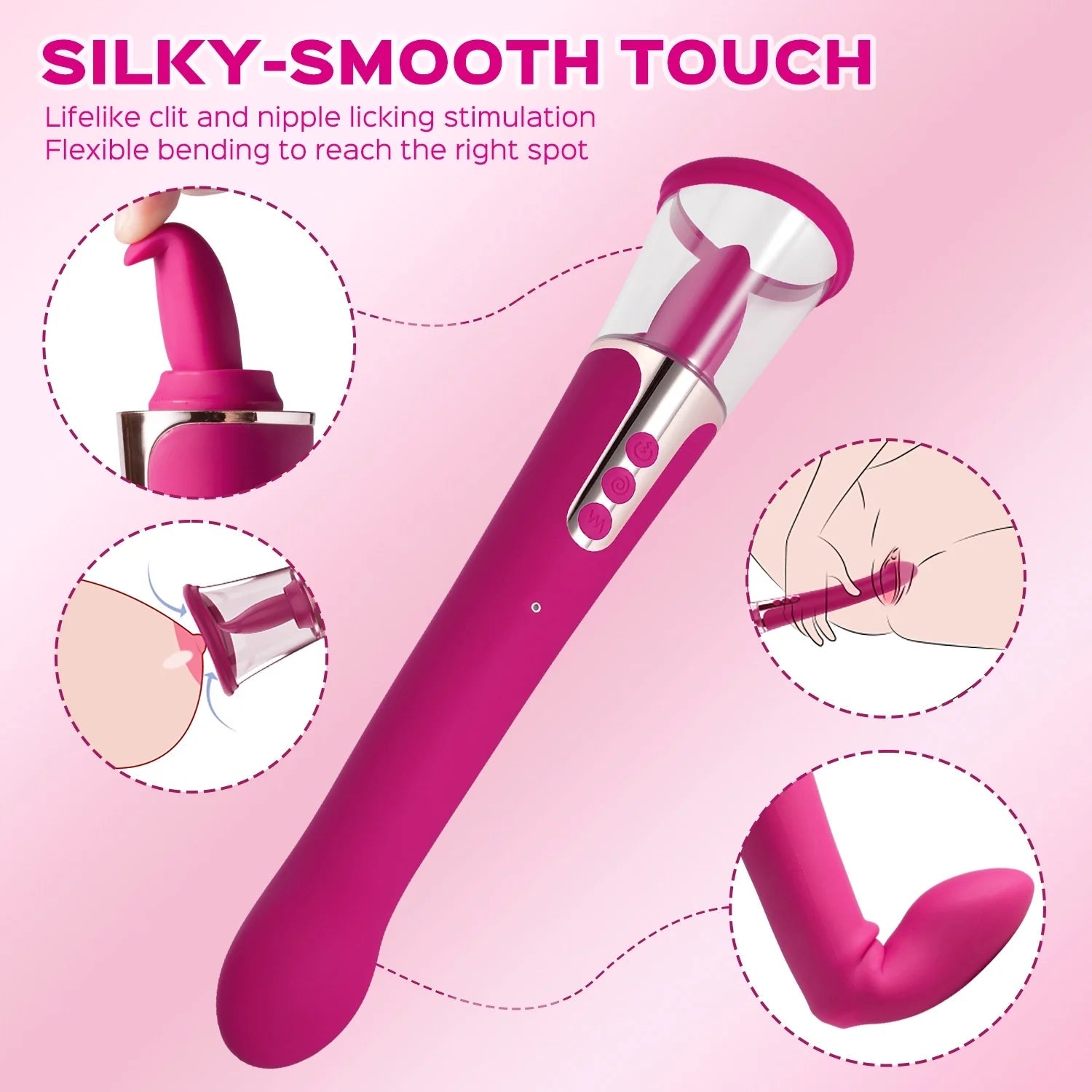 3 in 1 Clit Licking Sucking G Spot Vibrator – product view 5