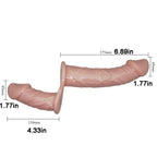 Vibrating Strap On Dildo Vibrator Double Dong with Adjustable Harness, MLSice Dual Penetration Harness Dildo Vibrator Female Couple Anal Sex Toy for Lesbians - Flesh – product view 4