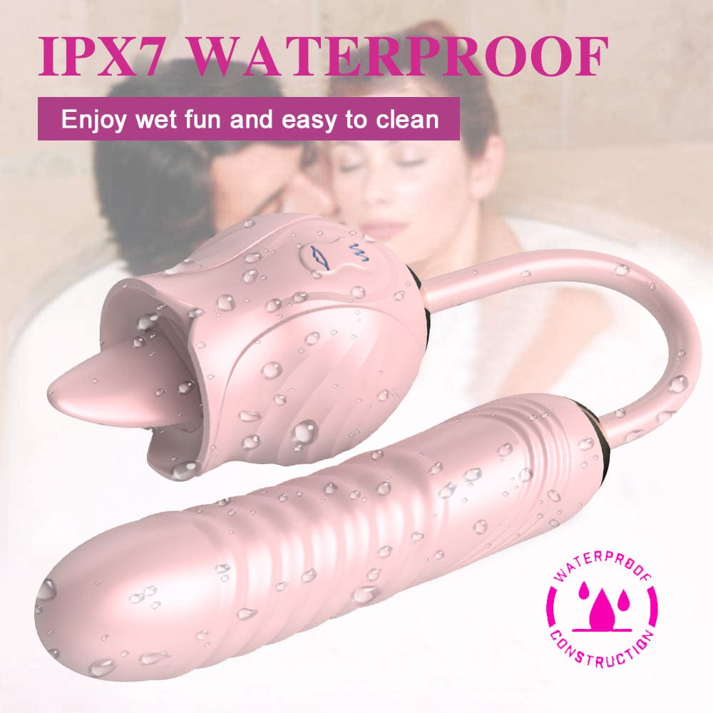 New Rose Toy Warming G-spot Tongue Licking Vibrator