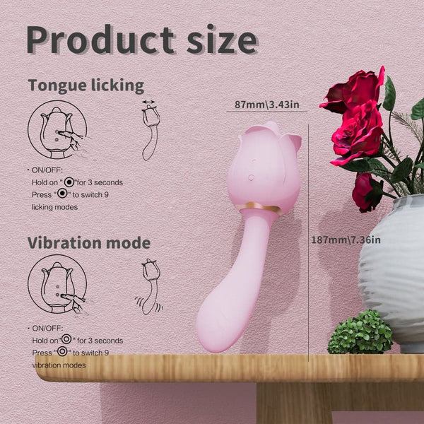 Rose Vibrator Tongue Licking Vibrator Masturbation Stick – product view 9