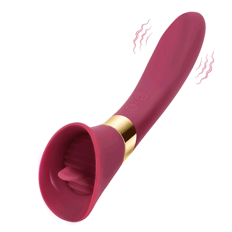TongueRush Tongue & G-Zone Massager Dual Motor Wand Solo - rabbit vibrator featuring g-spot