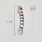 Crystal Glass Dildo Red And Blue Texture Anal Plug – product view 4