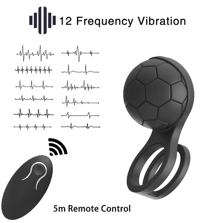 12 Modes Football Vibrating Cock Ring & Male Vibrator Toy – product view 3