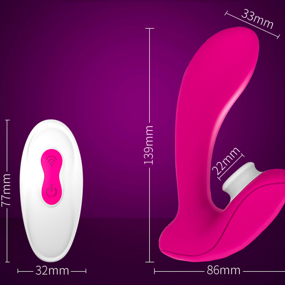 Sucking Vibrating Dildo - Female Vibrator with Vibrating Suction – product view 3