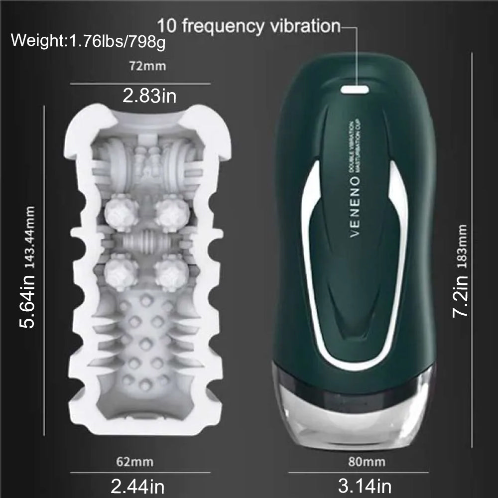 Rends VENENO 10 Vibration Modes Heatable Moaning Pleasure Realistic Male Stroker — product image 3