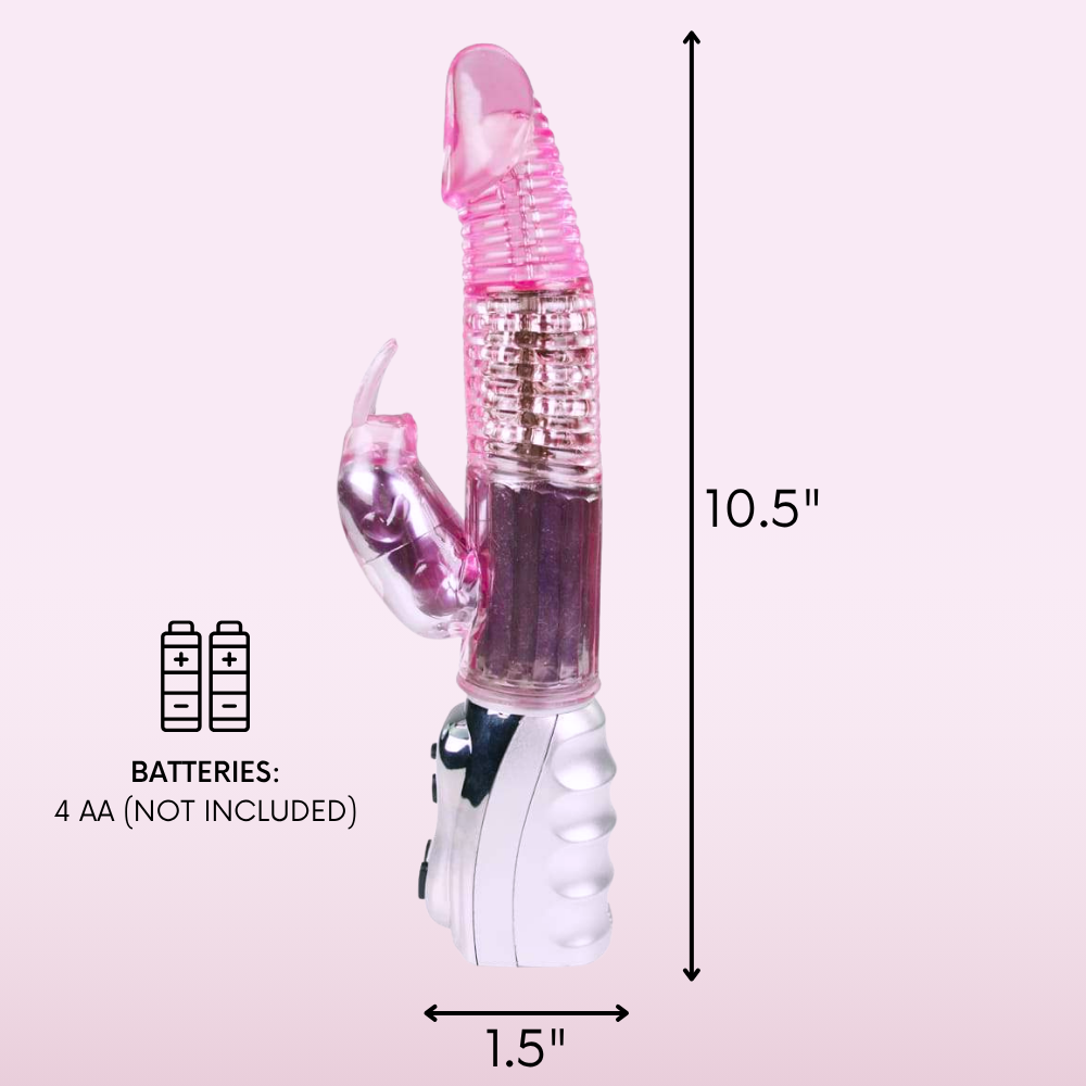 product dimensions Rotating Rabbit Dual-Action Vibrator | AnneToys