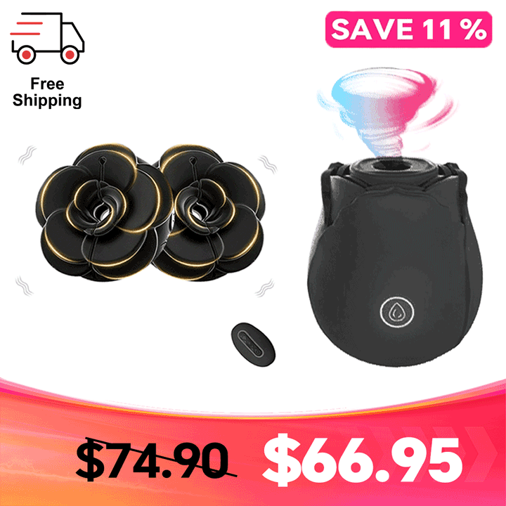Rosara - Remote Control Vibrating Nipple Clamps Rose Nipple Toys