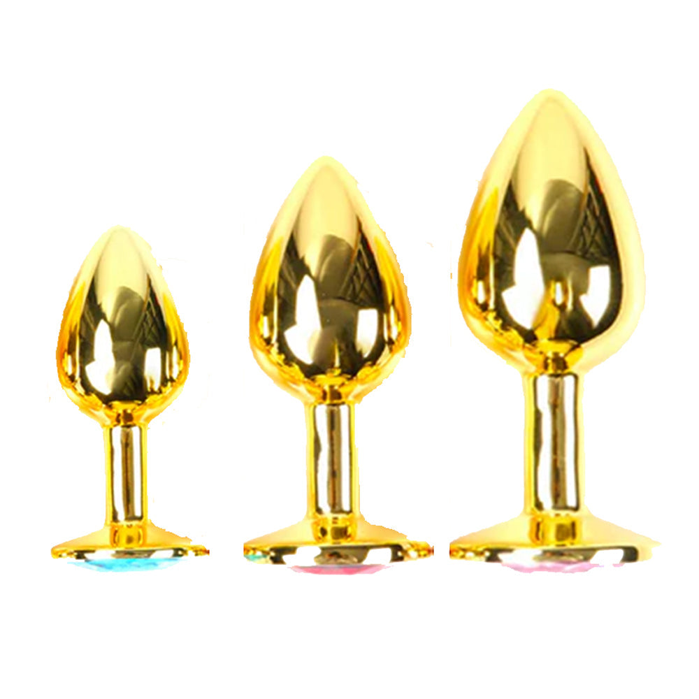 Round Metal Butt Plug - Stainless Steel Jewel Butt Plug Anal – product view 3