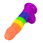 Rainbow Dildo | Silicone Suction Cups Allovers Thrusting Dildo – product view 7