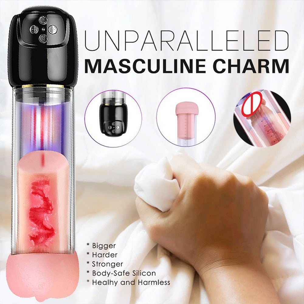 VeloThrust Vibration 6 Mode Suction Penis Pump, 2 in 1 Penis Enlargement Vacuum Pump Penis Trainer – product view 3