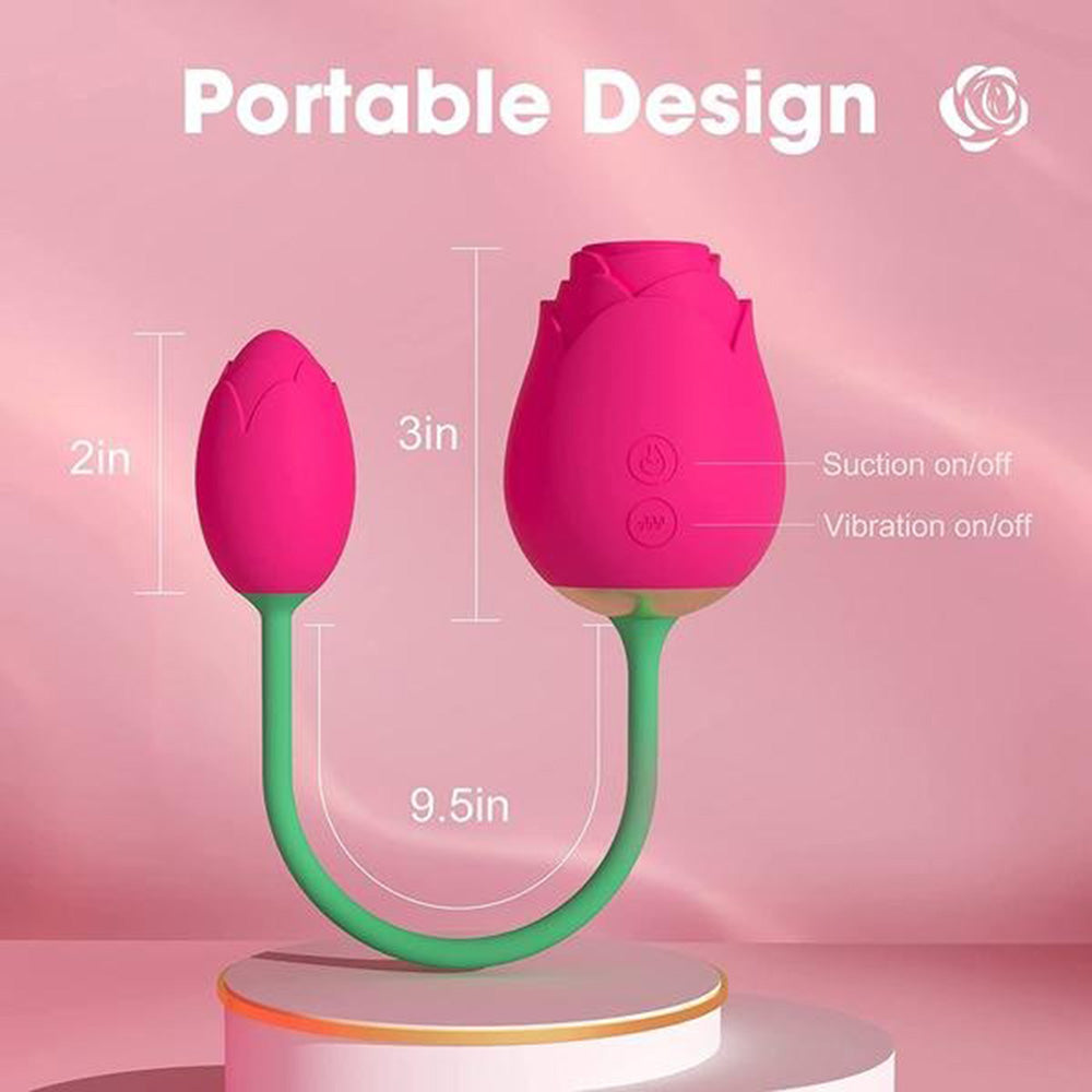 The Rose Vibrator - 5 Suction & 10 Vibration Modes with Vibrating Egg – product view 8
