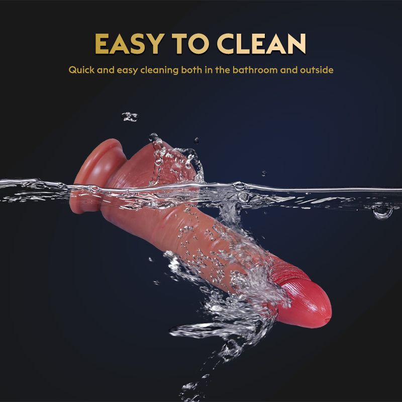 8.3 Inch Silicone Squirt Allovers Dildo-Extra Thick Telescoping Dildo