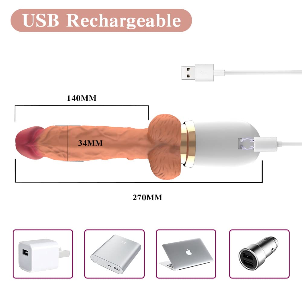 10 Telescopic Modes Realistic G-Spot Vibrator Dildo – product view 5