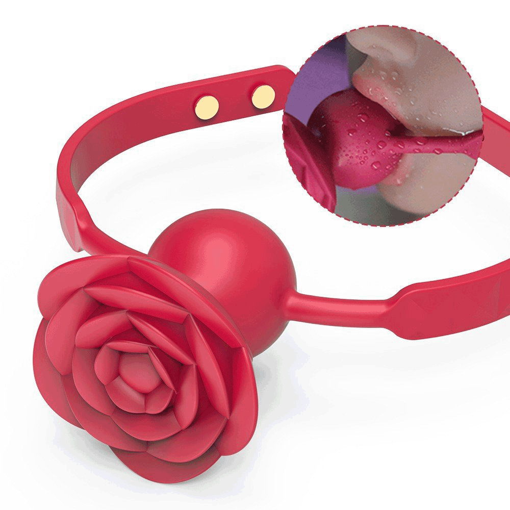 9-Frequency Vibrating Rose Gag With Removable Vibrator – product view 2