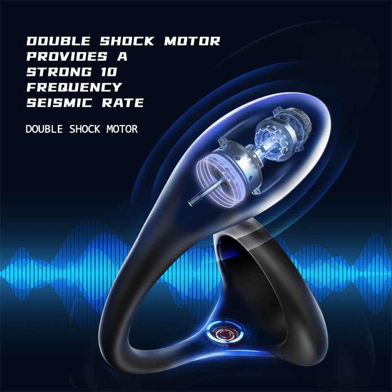 3 in 1 Dual Motor 10 Modes Vibrating Cock Ring with Anal Plug, Uxol 10 Vibration Modes Adult Sex Toys for Men Couples, Prostate Massager G spot Nipple Vibrator Remote Control – product view 5