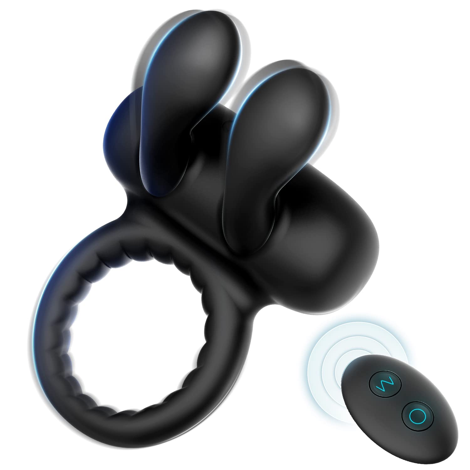Vibrating Cock Ring with Bunny Ears – product view 2