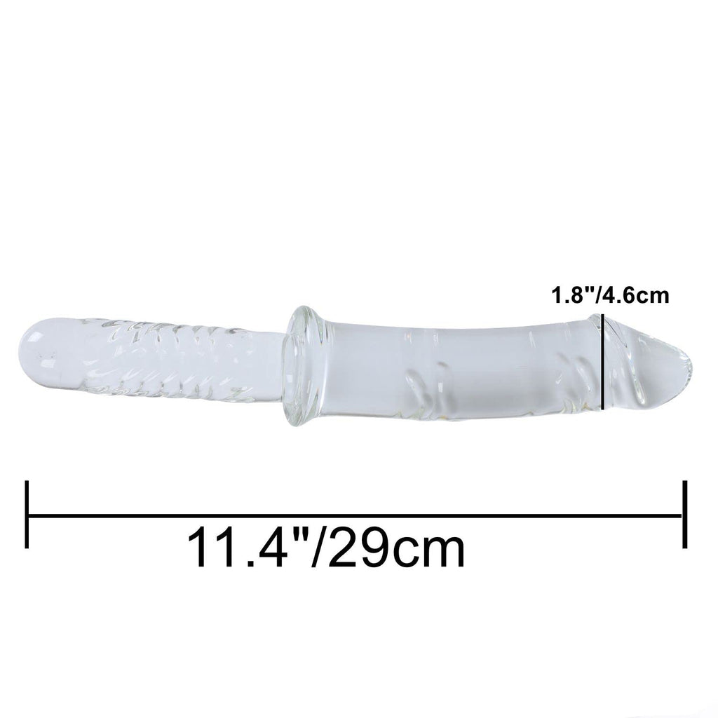 11.4" Large Clear Glass Dildo Crystal Penis Glass – product view 4