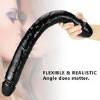 18 Inch Black Lesbian Double Ended PVC Dildo – product view 3