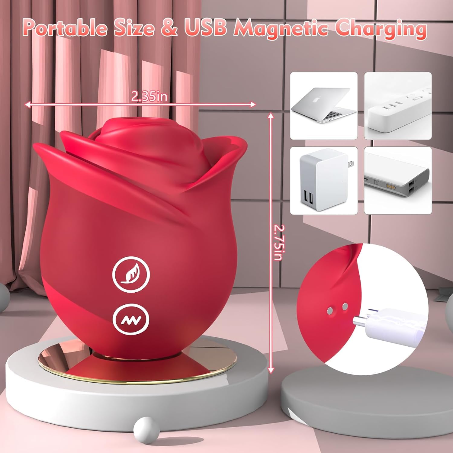 PetalWhisper Rose Suction Massager with Soft Petals 10