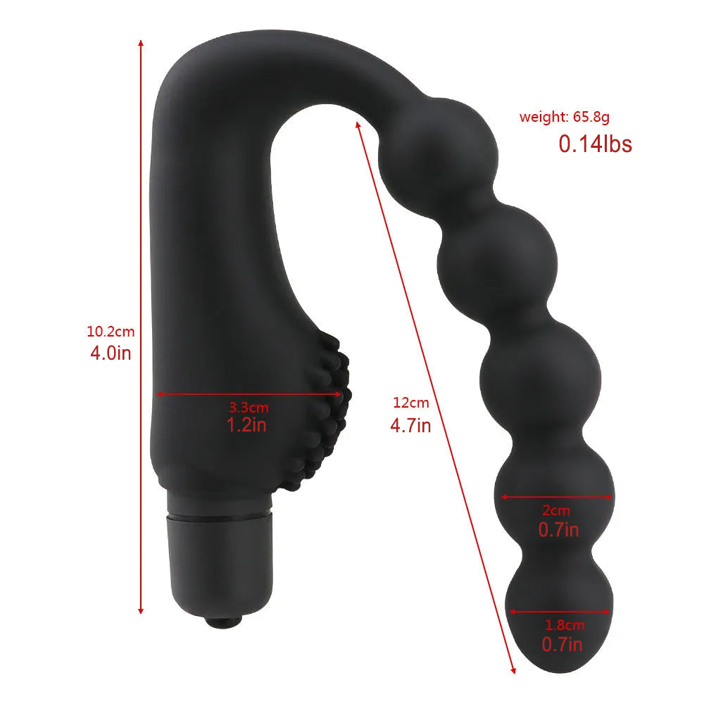 Vibrating Pull Bead Anal Plug Male Prostate Massager – product view 4
