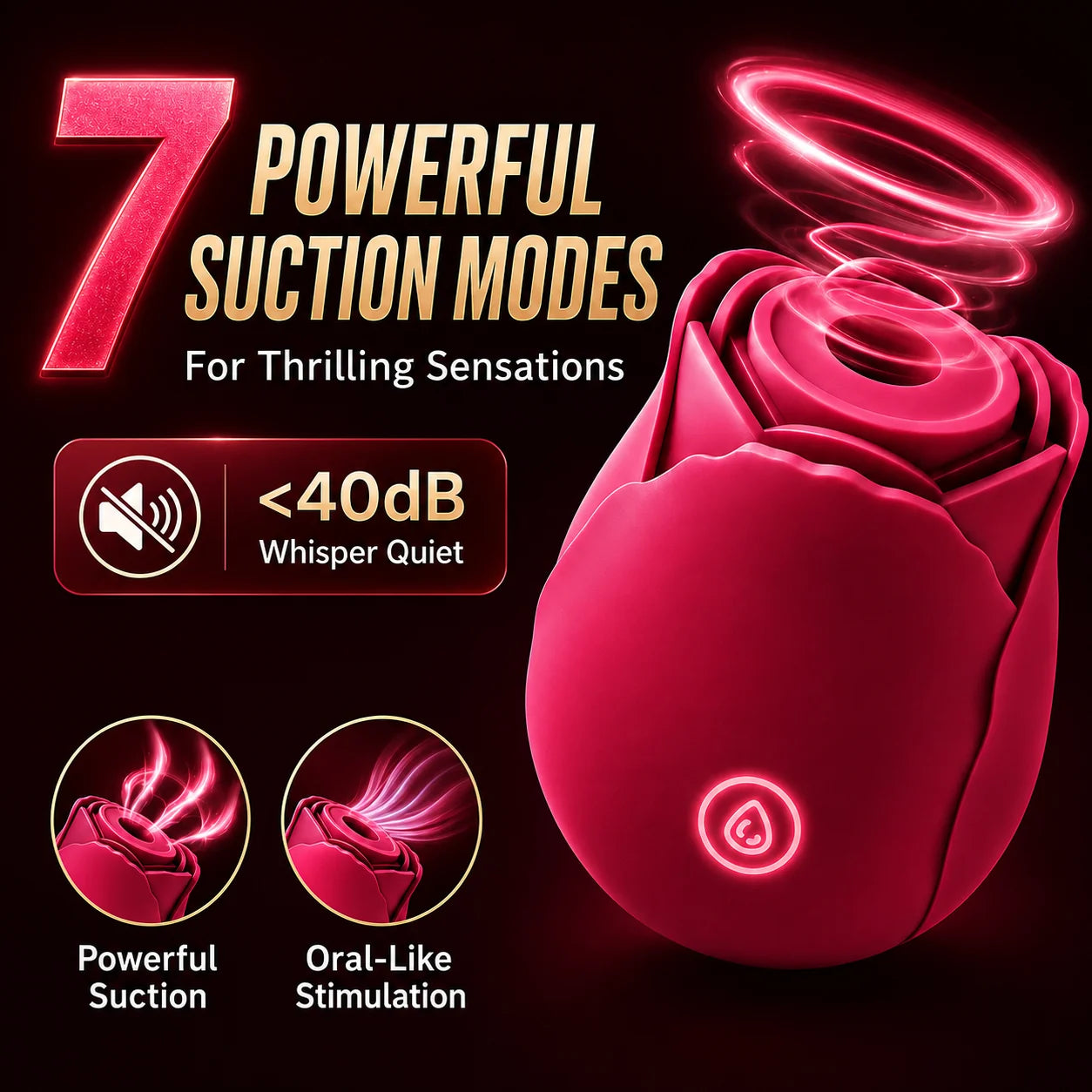 Original Suction Rose Toy with Free Storage Bag
