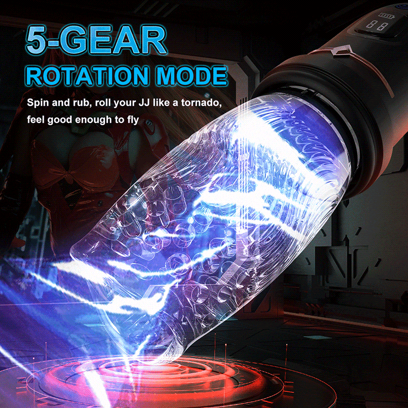 5 Telescopic Rotation 10 Vibration LED Digital Display Male Stroker — product image 3