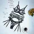 Lace Embroidery Black Sex Lingerie Set – product view 7
