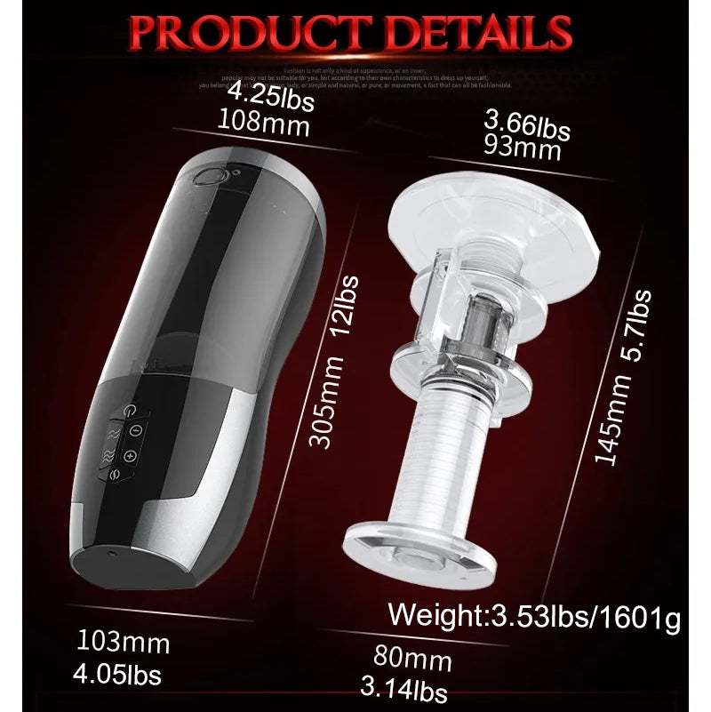 Rends Multi-Frequency Vibration Retractable 3D Textured Moaning Male Masturbation Cup with Warming Function — product image 2