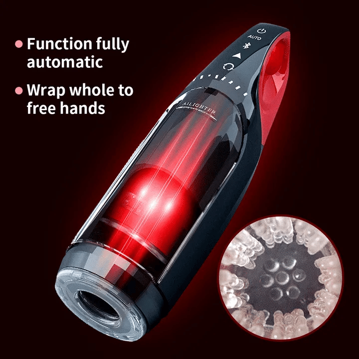 The King 10 Vibration & Thrusting Automatic Male Stroker Heating Moaning Male Sex Toy – product view 3
