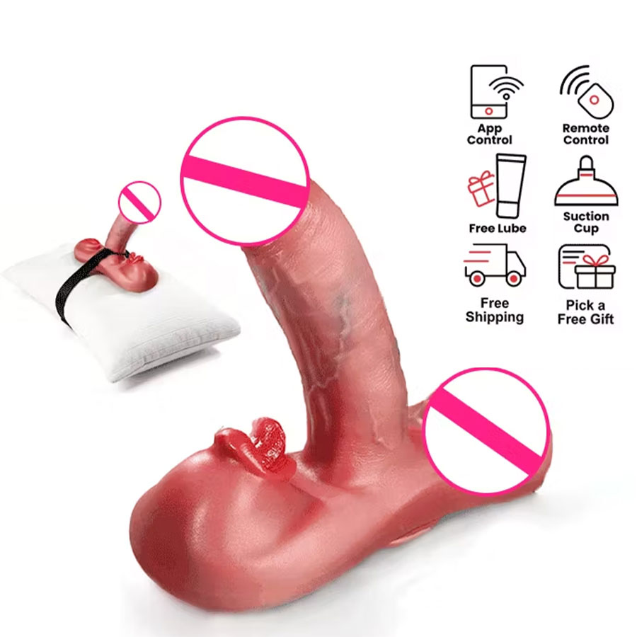 Dynamo - 7.5" Hands-Free Thrusting & Heating Massager - app controlled wearable vibrator featuring app controlled, remote con