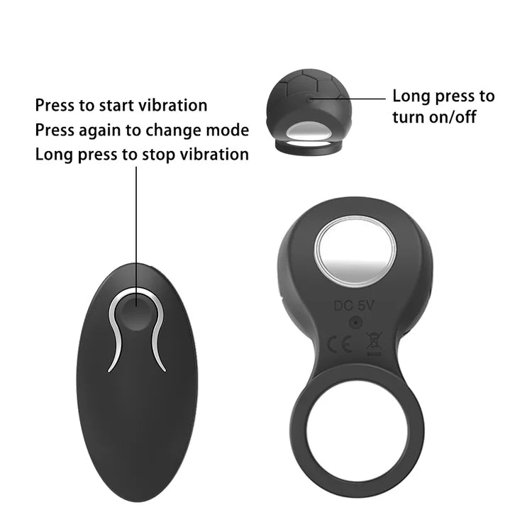 12 Modes Football Vibrating Cock Ring & Male Vibrator Toy – product view 4