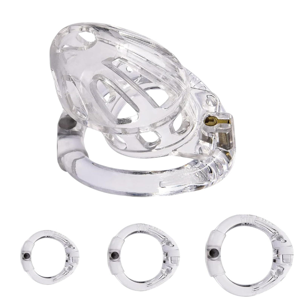 Male Penis Exercise Lightweight Chastity Cage - Adult Sex Toy with 4 Different Size Rings – product view 9