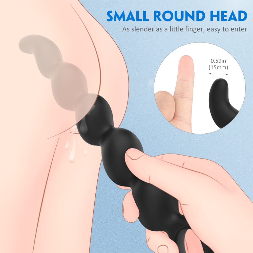 Extra Llong Vibrating Bead Butt Plug – product view 6
