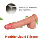 9.3 Inch Double Thickened Allovers Thrusting Dildo Foreskin 9 Inch Dildo