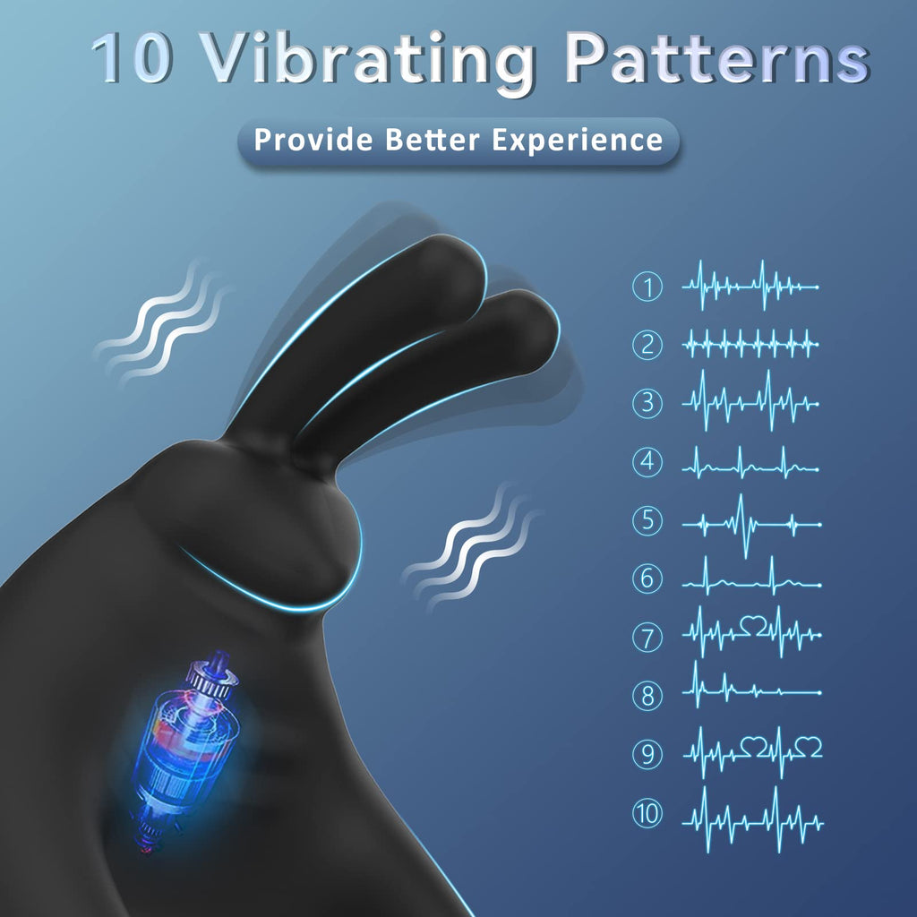 Bunny Rabbit Shaped Rechargeable Vibrating Cock Ring – product view 4