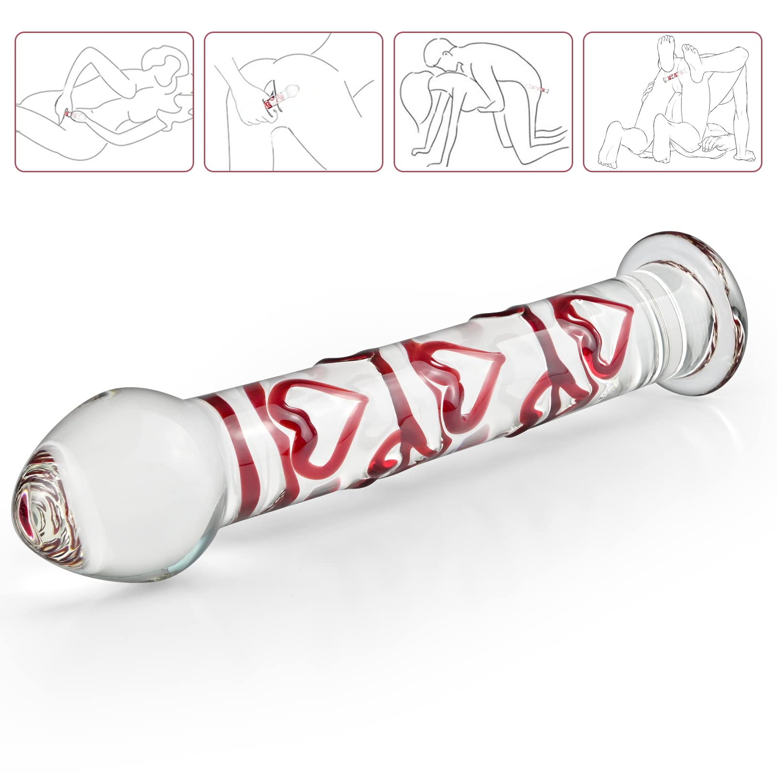 Glass Pleasure Wand with Mushroom Tip – product view 7
