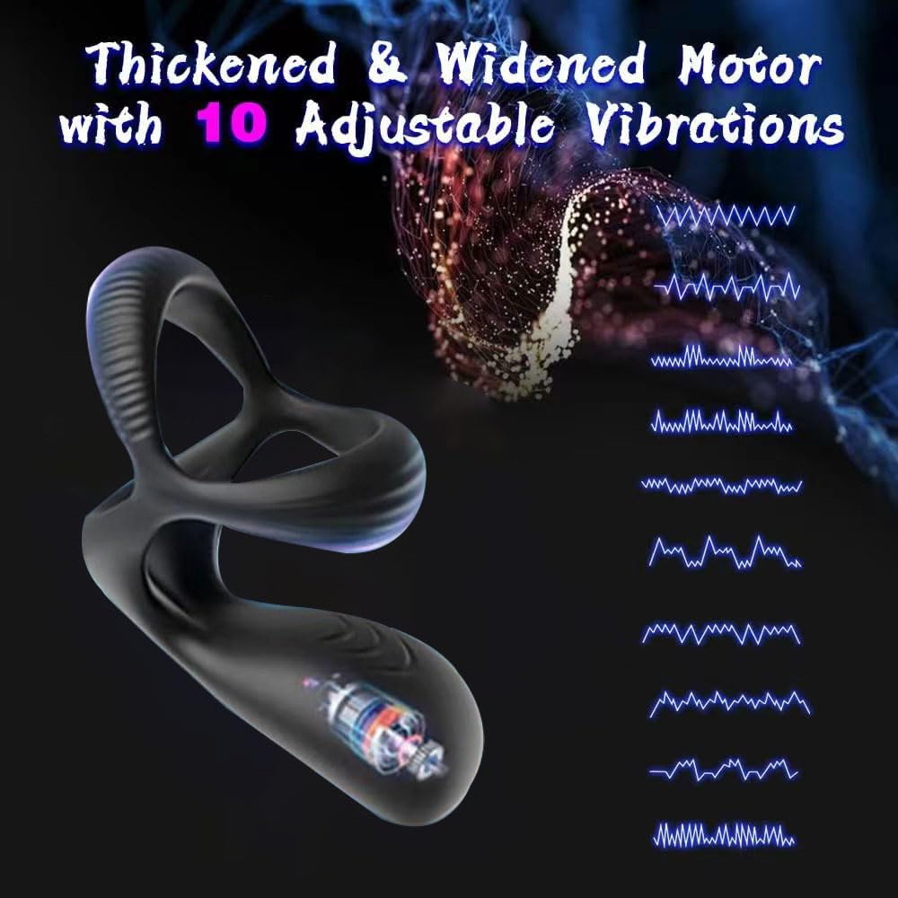 10 Vibrations, 3 in 1 Vibrating Penis Rings – product view 5