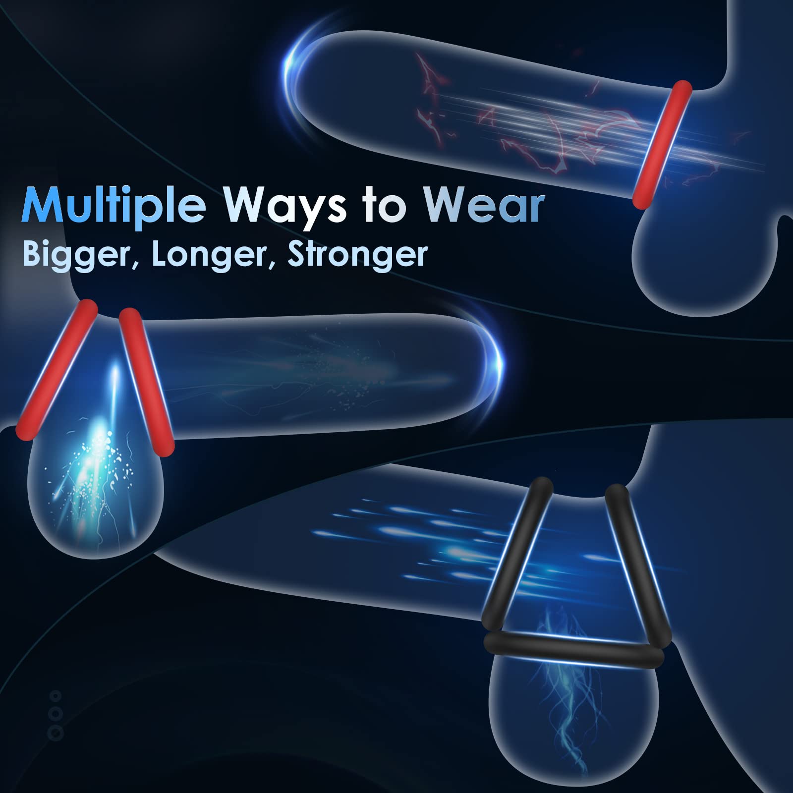 Silicone Penis Ring With Vibrator for Erection – product view 2