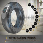 Silicone vibrating locking sperm ring male delayed masturbator – product view 3