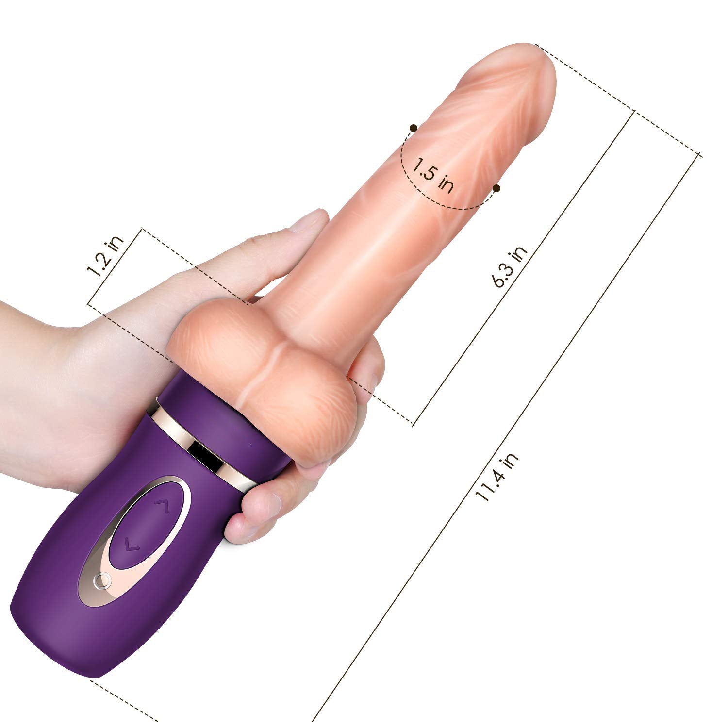 Allovers Thrusting Dildo - Dildo Thrusting Vibrator Mimics Real Sex – product view 6