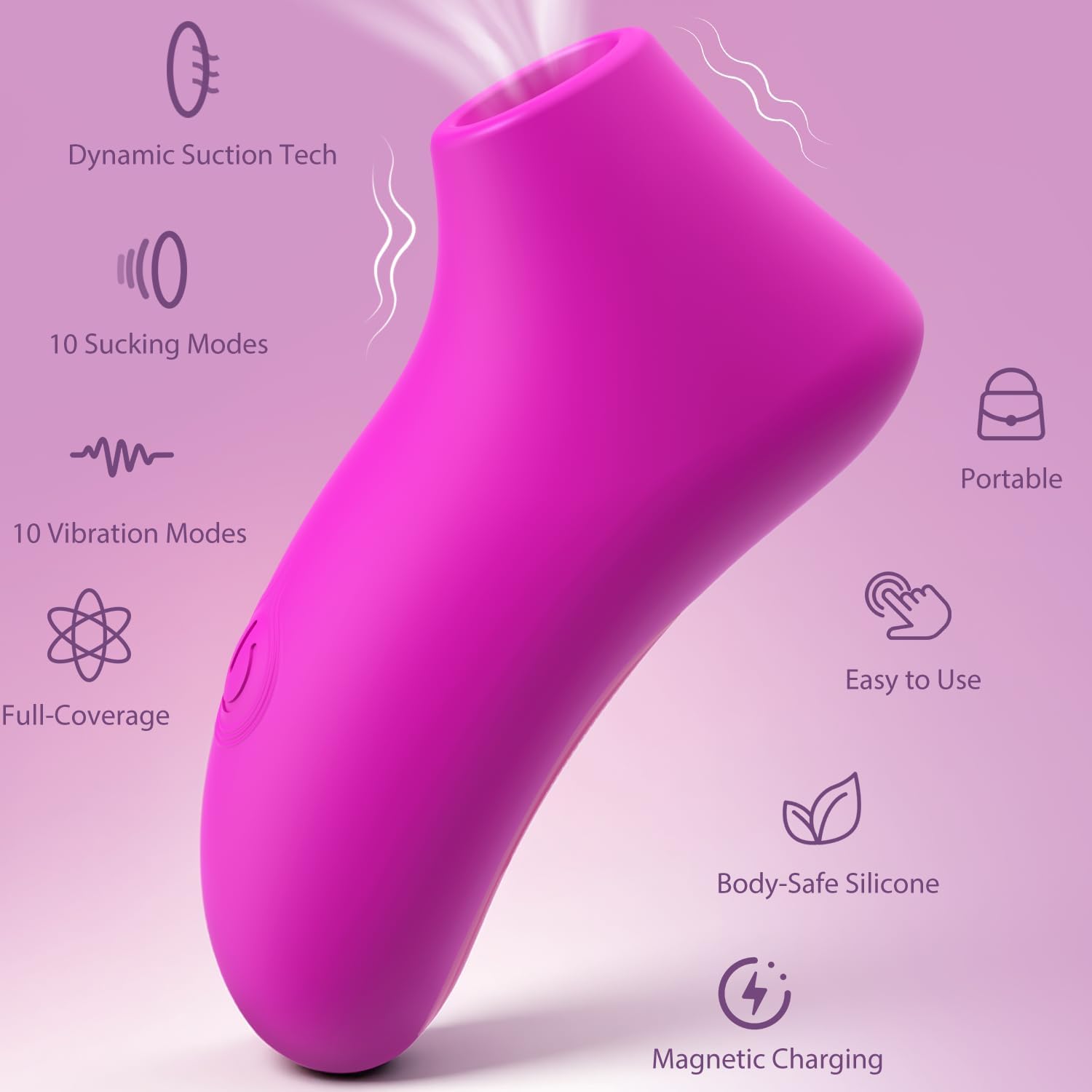 Clitoral Suction Vibrator Better Grip and Waterproof for Bath Play – product view 4