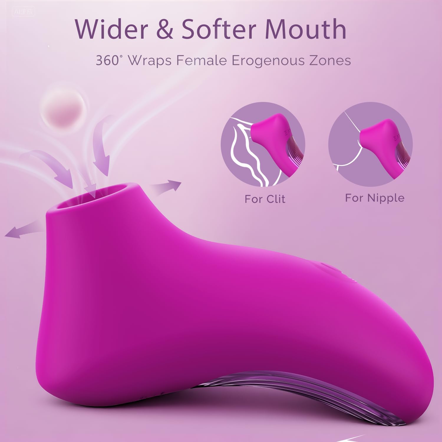 Clitoral Suction Vibrator Better Grip and Waterproof for Bath Play – product view 9