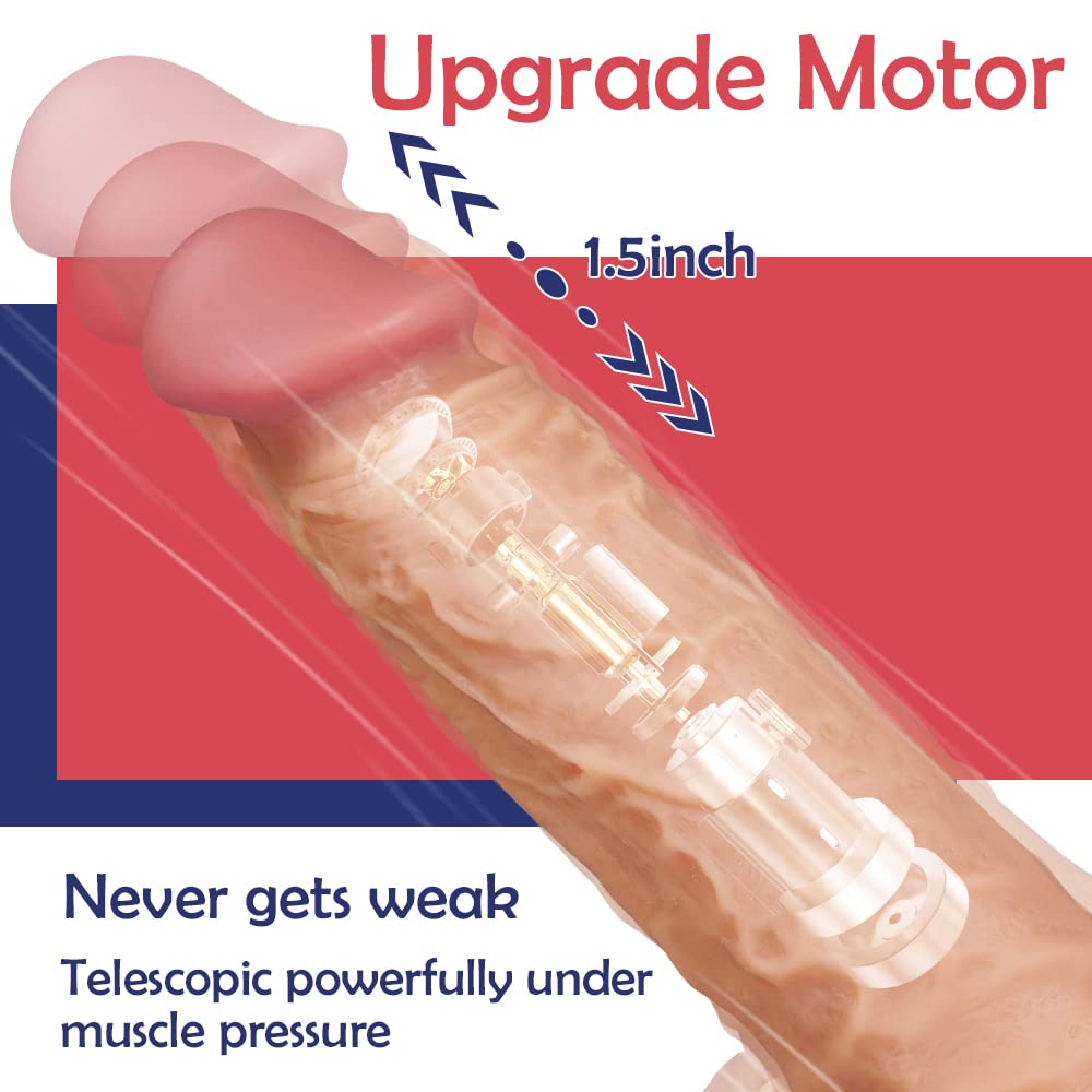 7.9”Thrusting Dildo Vibrator with 10 Modes Vibration and Heating, Realistic Vibrating Dildos with Remote Control for Anal Play G-spot Stimulation, Suction Cup Adult Sex Toy for Women and Couple Flesh – product view 9