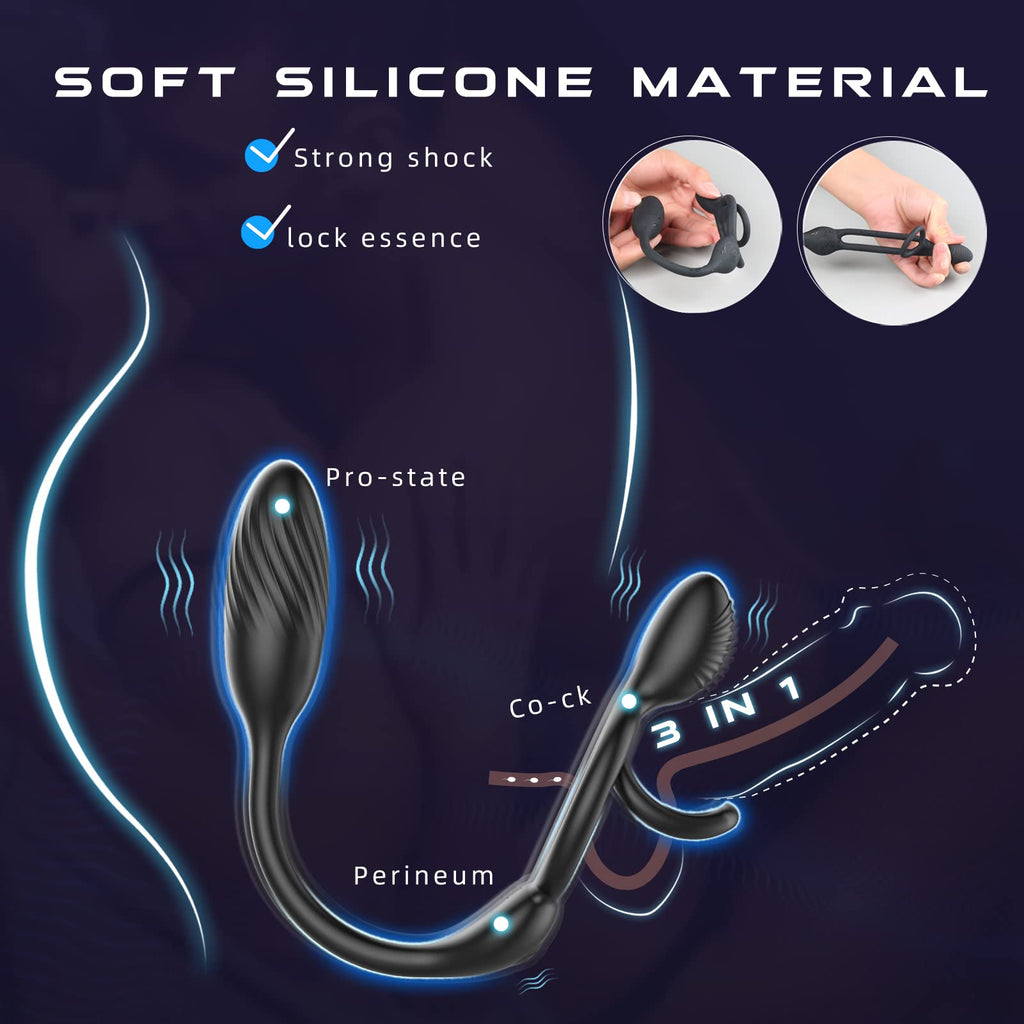 3 in 1 Couple Vibrator 10 Vibration Modes Penis Ring – product view 5