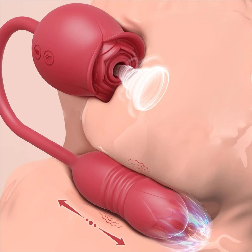 Rosebud Thruster Dual Rose Vibrator – product view 8