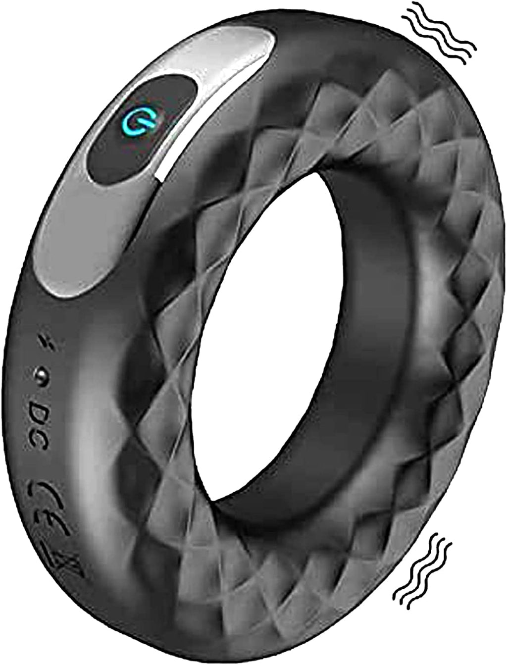Silicone vibrating locking sperm ring male delayed masturbator – product view 6